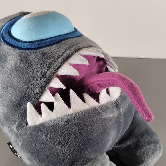 Among Us Plush Crewmate Impostor 12" Toy Gray with Teeth Tongue Toikido 2021 - Picture 10 of 15
